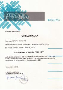 Attestato di Frequenza - Formazione Specifica Preposti (Corso 8 ore)